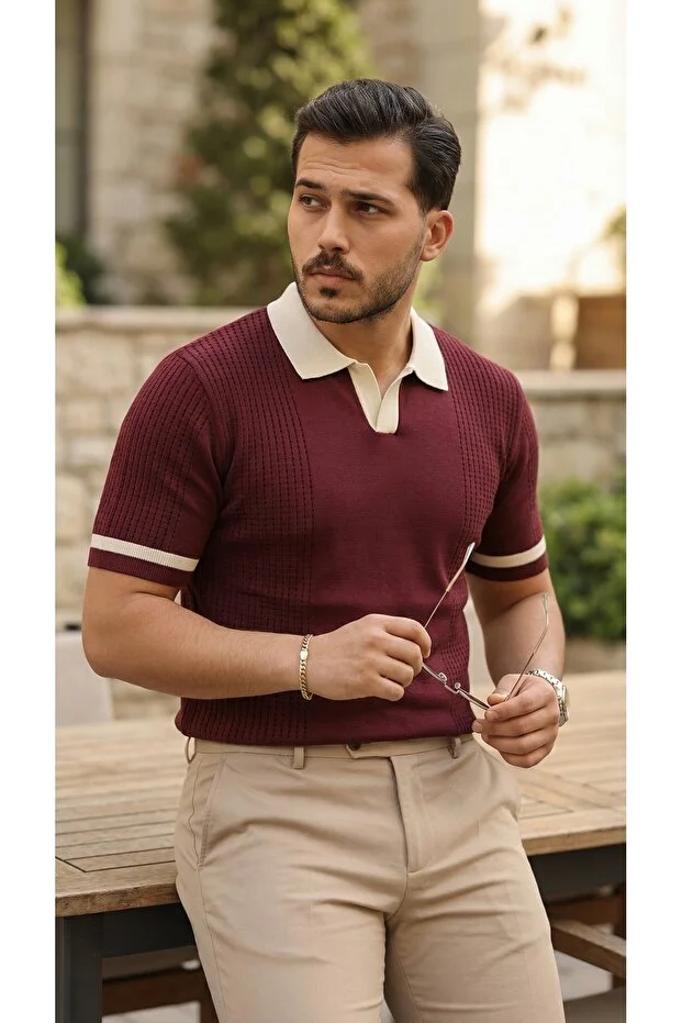 Erkek Polo Yaka Triko Tişört Old Money İtalyan Stil Yazlık Triko Erkek Polo Yaka Triko Tişört Old Money İtalyan Stil Yazlık Triko